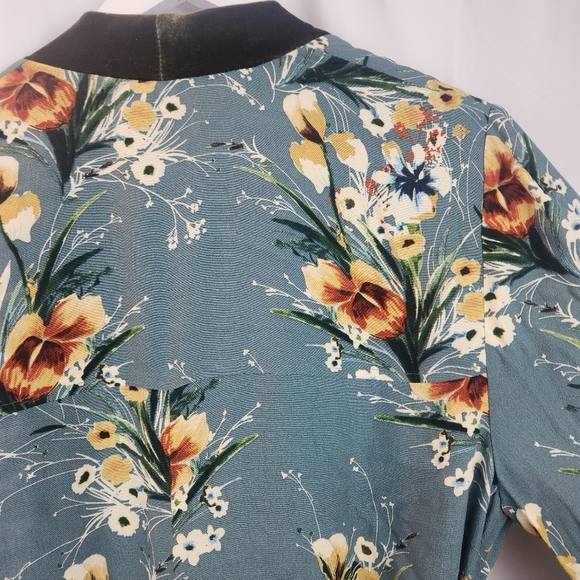 Zara Floral Blue Kimono Jacket - Picture 9 of 10